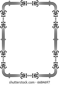 Abstract floral frame element. No Gradients, one color.