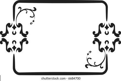 Abstract floral frame element. No Gradients, one color.