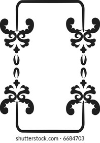 Abstract floral frame element. No Gradients, one color.