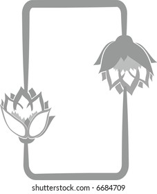 Abstract floral frame element. No Gradients, one color.