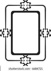 Abstract floral frame element. No Gradients, one color.