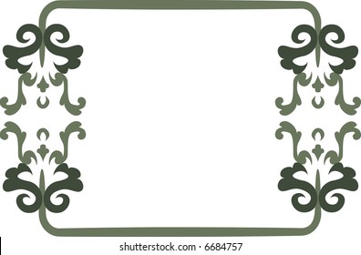 Abstract floral frame element. No Gradients.