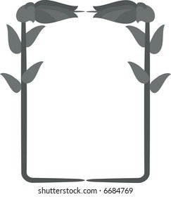 Abstract floral frame element. No Gradients, one color.