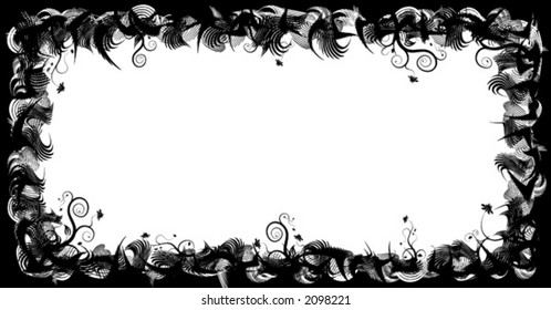Abstract floral frame, elements for design, vector illustration