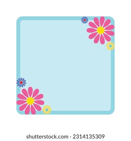 Abstract floral frame flat vector illustration  