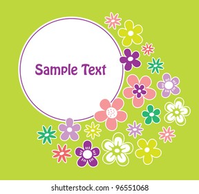 abstract floral frame with flowers. vector illustration