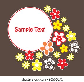 abstract floral frame with flowers. vector illustration