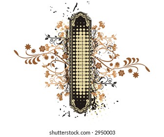 Abstract floral frame with grunge and halftone effects. Check my portfolio for more of this series as well as thousands of similar and other great vector items.