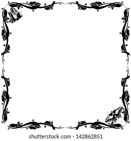 Abstract floral frame. The illustration on a white background.
