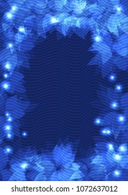 abstract floral frame with lights effect