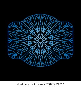 abstract floral frame with mandala