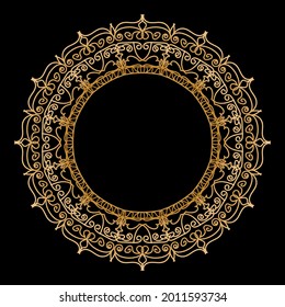 marco floral abstracto con mandala
