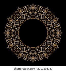 abstract floral frame with mandala