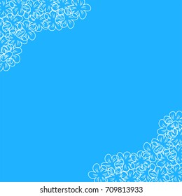 abstract floral frame on a blue background. For prints, greeting cards, invitations, wedding, birthday, party, Valentine's day. Vector illustration.