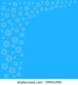 abstract floral frame on a blue background. For prints, greeting cards, invitations, wedding, birthday, party, Valentine's day. Vector illustration.