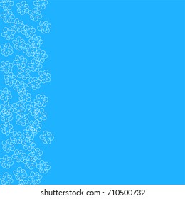 abstract floral frame on a blue background. For prints, greeting cards, invitations, wedding, birthday, party, Valentine's day. Vector illustration.