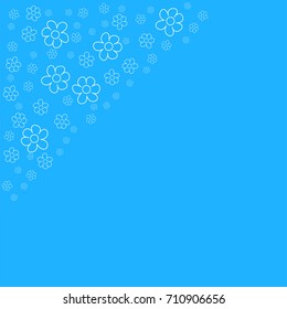 abstract floral frame on a blue background. For prints, greeting cards, invitations, wedding, birthday, party, Valentine's day. Vector illustration.