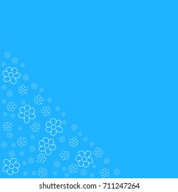 abstract floral frame on a blue background. For prints, greeting cards, invitations, wedding, birthday, party, Valentine's day. Vector illustration.