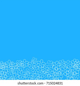abstract floral frame on a blue background. For prints, greeting cards, invitations, wedding, birthday, party, Valentine's day. Vector illustration.