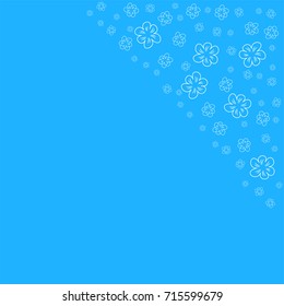 abstract floral frame on a blue background. For prints, greeting cards, invitations, wedding, birthday, party, Valentine's day. Vector illustration.
