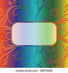 Abstract floral frame on color background
