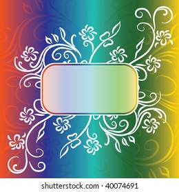 Abstract floral frame on color background