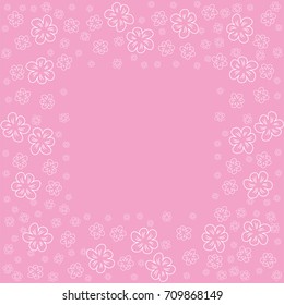 abstract floral frame on a pink background. For prints, greeting cards, invitations, wedding, birthday, party, Valentine's day. Vector illustration.