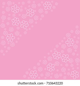 abstract floral frame on a pink background. For prints, greeting cards, invitations, wedding, birthday, party, Valentine's day. Vector illustration.