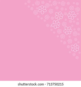 abstract floral frame on a pink background. For prints, greeting cards, invitations, wedding, birthday, party, Valentine's day. Vector illustration.