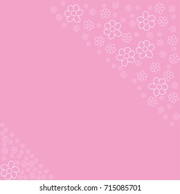 abstract floral frame on a pink background. For prints, greeting cards, invitations, wedding, birthday, party, Valentine's day. Vector illustration.