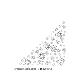 abstract floral frame on a white background. For prints, greeting cards, invitations, wedding, birthday, party, Valentine's day. Vector illustration.