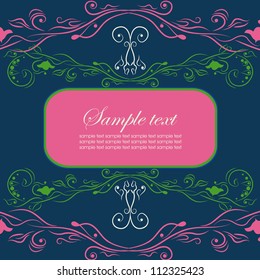 Abstract floral frame with pattern