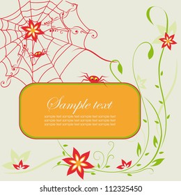 Abstract floral frame with pattern and web