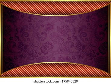 Abstract Floral Frame in Purple