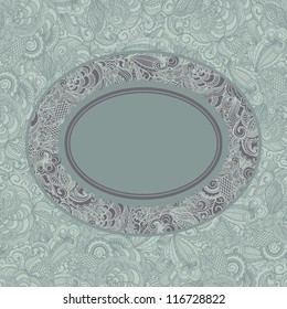 Abstract floral frame. Retro design