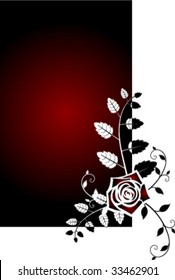 abstract floral frame with rose