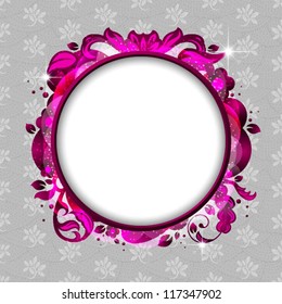 abstract floral frame with seamless background
