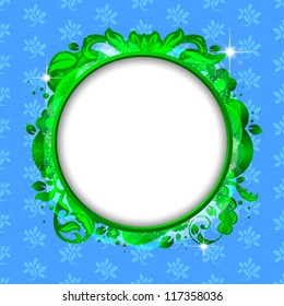 abstract floral frame with seamless background
