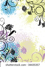 abstract floral frame with space for text