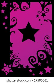 abstract floral frame with star