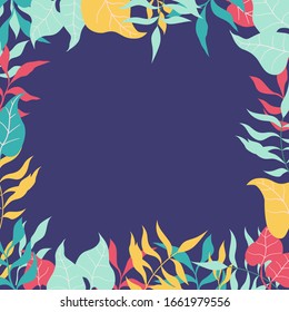 Abstract floral frame template with copy space