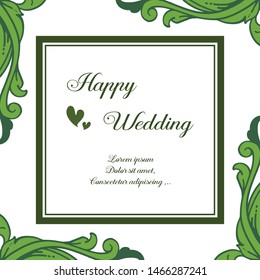 Abstract floral frame, texture elegant, decoration card happy wedding. Vector