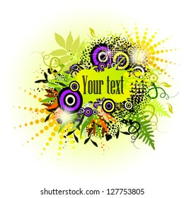 abstract floral frame. vector