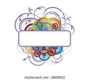 Abstract floral frame. Vector background.