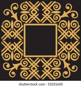 abstract floral frame, vector design elements