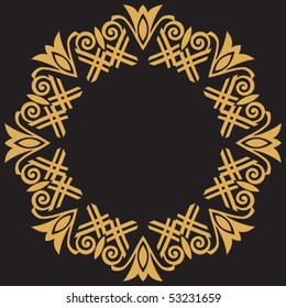 abstract floral frame, vector design elements