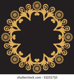 abstract floral frame, vector design elements