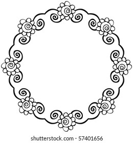 abstract floral frame,  vector design elements