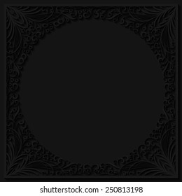 Abstract floral frame. Vector illustration