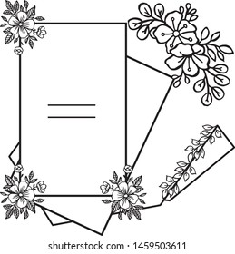 Abstract floral frame with white background. Vector